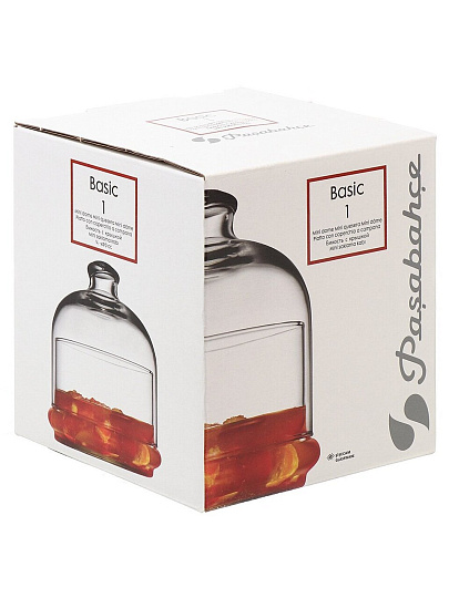 Емкость стекло, 0.49 л, с крышкой, Pasabahce, Basic, 96814B