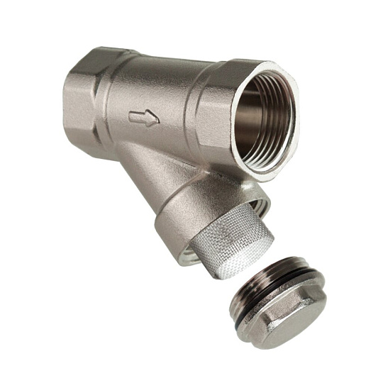 Фильтр косой для воды, 1&quot;, г-г, никель, РосТурПласт