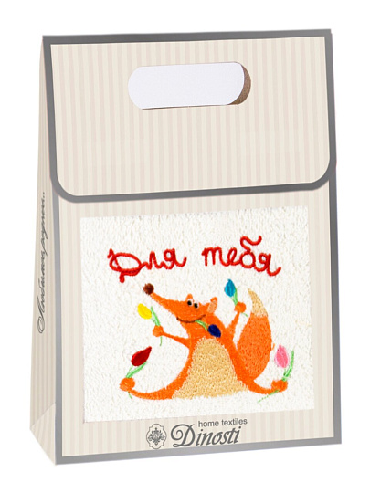 Полотенце кухонное 40х70 см, 100% полиэстер, микрофибра, Dinosti, Для тебя, Россия