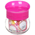 Банка для сыпучих продуктов, стекло, 350 мл, с пластиковой крышкой-дозатором, 00678-00001, фуксия - фото 2