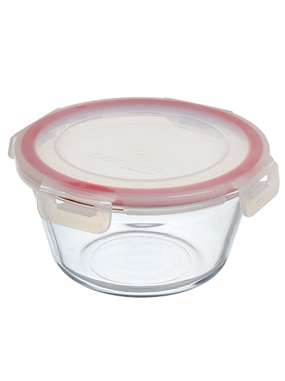 Форма для запекания стекло, 1.05 л, круглая, с пластиковой крышкой, Borcam, BAKE&amp;STORE, 59046