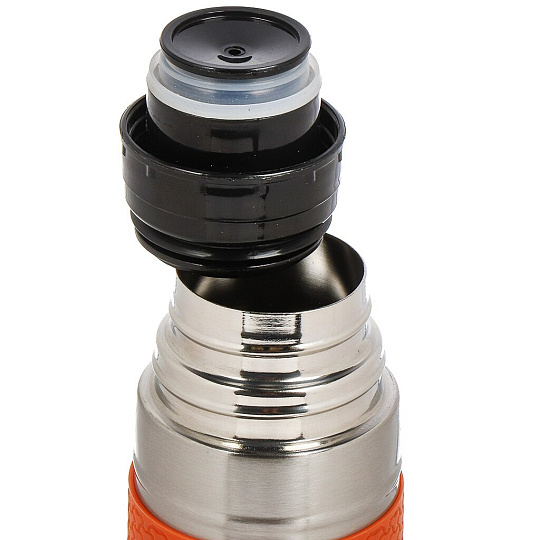 Термос нержавеющая сталь, 0.5 л, узкая горловина, Satoshi, Ямато, колба нержавеющая сталь, Буллет, серебристый, оранжевый, 841-633