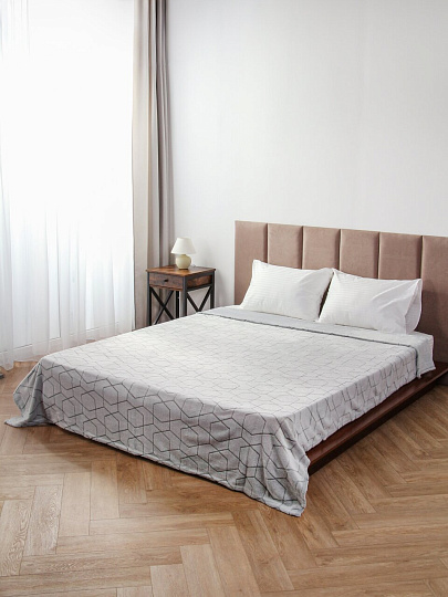 Плед 200х240 см, микрофибра, 100%пэ, 280г, Silvano, Геометрия, серый