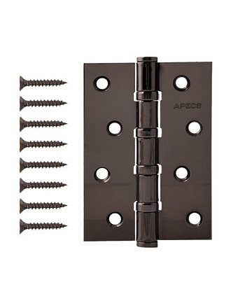 Петля врезная для деревянных дверей, Apecs, 100х70х3 мм, B4-Steel-BN, 232270, универсальный, с 4 подшипниками, черный никель