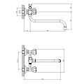 Смеситель для ванны, Decoroom, с кран-буксой, хром, DR50045R - фото 2