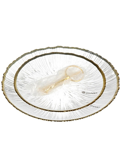 Ваза для фруктов, 2 яруса, стекло, 21 см, 27 см, Daniks, Алмаз