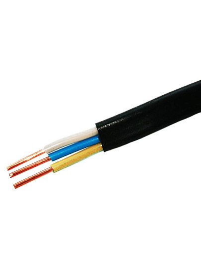 Кабель ВВГп нг LS (A), 3х1.5 мм², 100 м, медь, силовой, ГОСТ, черный, ККЗ