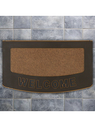 Коврик грязезащитный, 40 см, прямоугольный, резина, кокосовое волокно, коричневый, Кокос, Y4-5164