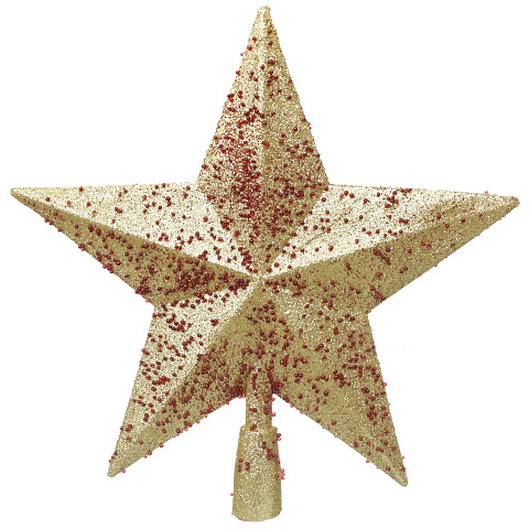 Верхушка на елку Звезда, красная, 26.5х28 см, с позолотая, SY16-126