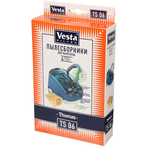 Мешок для пылесоса Vesta filter, TS 06, бумажный, 4 шт, + 1 фильтр