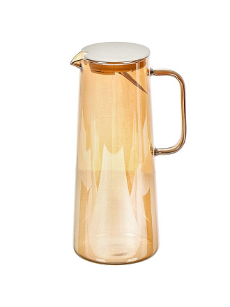Кувшин стекло, 1.4 л, с крышкой, BJ-704, золотисто-бежевый