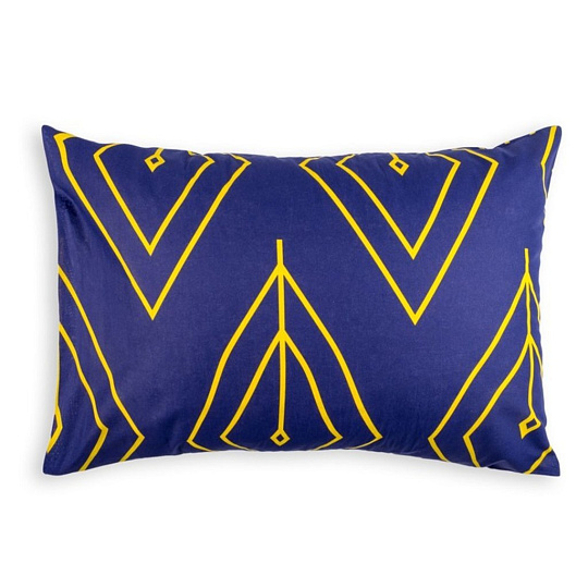 Наволочка &quot;Этель&quot; Жёлтый лепесток 50*70 см, Синий, 100% хлопок, Поплин, 125 г/м², 3639596