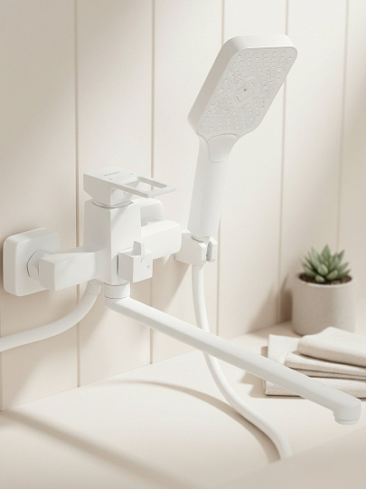 Смеситель для ванны, Potato, с картриджем, белый, P22472-7