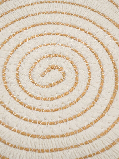 Салфетка сервировочная полимер, 38 см, круглая, спираль, бежевая, Y4-9631