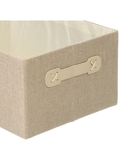 Кофр для хранения, 1 секция, с крышкой, складной, 36х26х16 см, с ручкой, бежевый, A290094