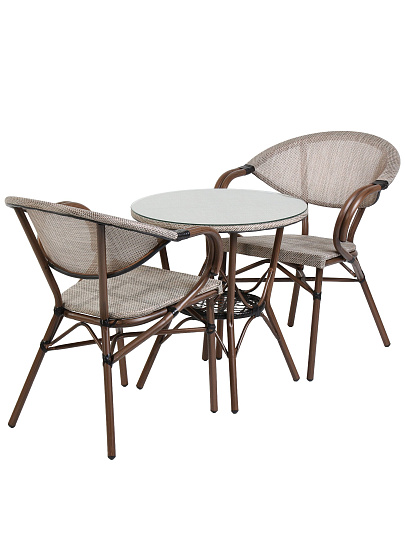 Мебель садовая стол, 60х60х58 см, 2 стула, 60х56х80 см, C010207