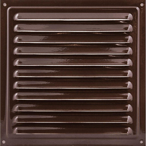 Решетка вентиляционная металл, 300х300 мм, с сеткой, коричневая, Viento, РМ3030кор