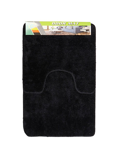 Набор ковриков для ванной и туалета, антискользящий, 2 шт, 0.5х0.8, 0.5х0.5 м, черный, TDM5080-01