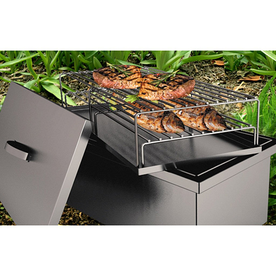 Коптильня 2 яруса, 48х28.5х22 см, сталь, 1.2 мм, с поддоном, с гидрозатвором, Grillux, Smoky Proof, ВЗР1581