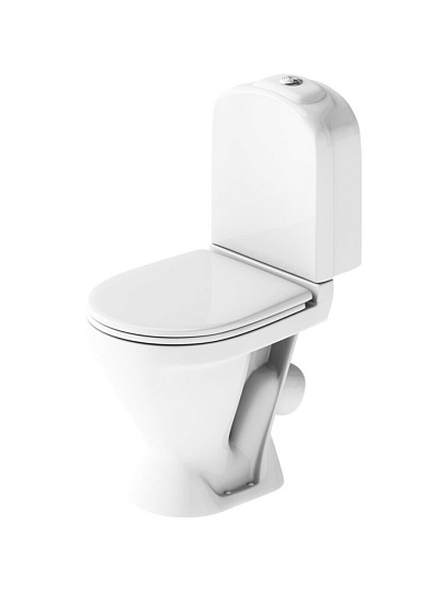 Унитаз-компакт Sanita Luxe, Classic, горизонтальный выпуск, дюропластовое сиденье, 2 режима