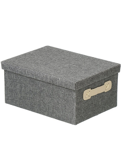 Кофр для хранения, 1 секция, с крышкой, складной, 32х23х15 см, с ручкой, серый, A290106