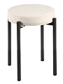 Табурет 405х405х510 мм, белый, черный, сиденье круглое, велюр, на болтах, Модуль, Синди - фото 3