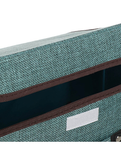 Кофр для хранения, 1 секция, с крышкой, складной, 27х20х16 см, нетканое полотно, с ручкой, с крышкой, зеленый, Y4-7831