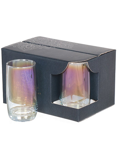 Стакан 330 мл, стекло, 6 шт, Glasstar, Радуга, лиловая дымка, RNLD_9369_3