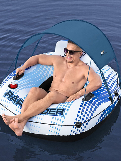 Круг надувной 137х137 см, Bestway, Рапид Райдер, кресло с ручками и подстаканником, до 100 кг, 43725