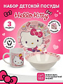 Набор детской посуды фарфор, 3 шт, Hello Kitty, подарочная упаковка, ND Play, 311009