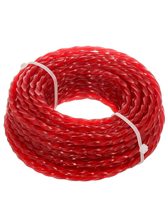 Леска для триммера 4 мм, 15 м, квадрат, Bartex, красная, блистер