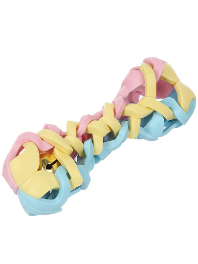 Игрушка для животных косточка цветная, резина, хлопок, 4.7х6 см, Y4-11374