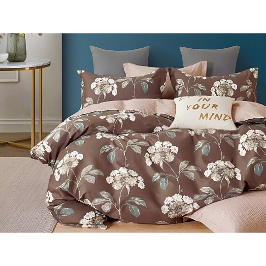 Постельное белье евро, простыня 200х220 см, 2 наволочки 70х70 см, пододеяльник 200х220 см, Адель, поплин, Дороти