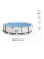 Бассейн каркасный Bestway, 396х122 см, Steel Pro Max, 5618W, фильтр-насос, лестница, тент, 12690 л - фото 5