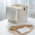 Корзина для хранения, 30х30х30 см, прямоугольная, фланель, белая, A190010 - фото 2
