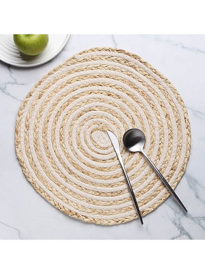 Салфетка сервировочная полимер, 38 см, круглая, улитка, Y4-9633