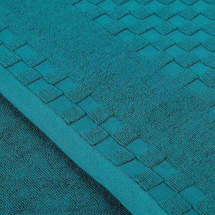 Полотенце банное 50х90 см, 100% хлопок, 550 г/м2, Chess Jacquard, Anilsan, морская волна, Турция, 18-48345090