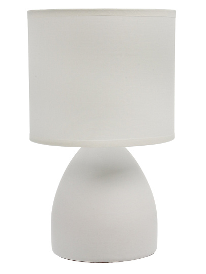 Светильник настольный E14, 40 Вт, белый, абажур белый, Rivoli, Nadine, 7042-502, керамика