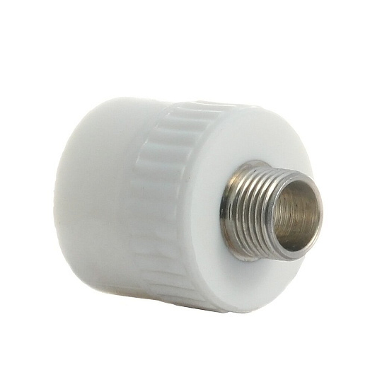 Муфта комбинированная полипропилен, d32х1/2'', наружная резьба, белая, Kalde