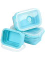Контейнер пищевой пластик, 350 мл, 13х12х3 см, голубой, прямоугольный, складной, Y4-6486 - фото 8