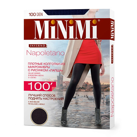 Колготки Minimi, Mini Napoletano, 100 DEN, микрофибра, р. 2, blu/синие, лапша