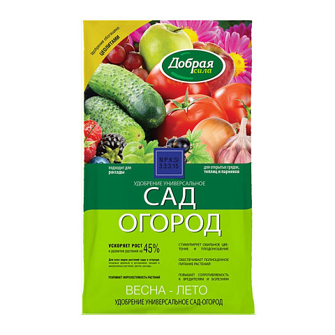 Удобрение Сад-Огород, для открытого грунта универсальное, минеральный, гранулы, 900 г, Добрая сила