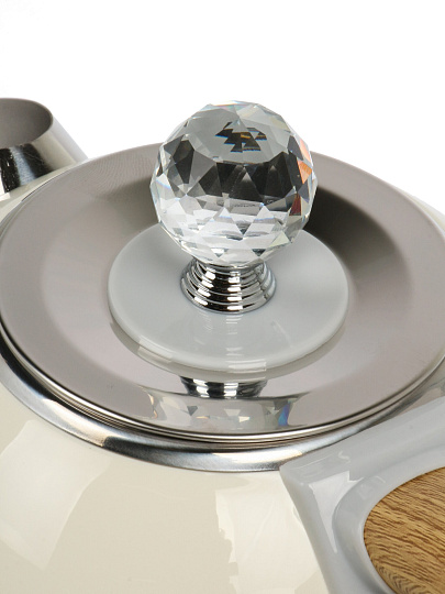 Чайник электрический RasheL, R-470-17, кремовый, 1.7 л, 1800 Вт, скрытый нагревательный элемент, нержавеющая сталь