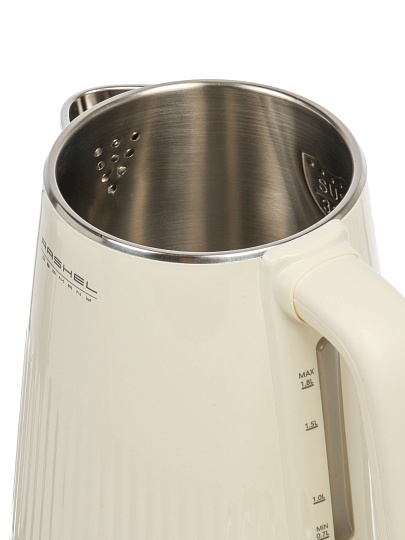 Чайник электрический RasheL, R-420-18, белый, 1.8 л, 1800 Вт, скрытый нагревательный элемент, нержавеющая сталь