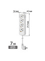 Удлинитель 4 гнезда, 7 м, с заземлением, 10 А, 2300 Вт, белый, TDM Electric, Народный, SQ1303-1048 - фото 4