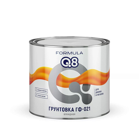 Грунтовка алкидная, Formula Q8, ГФ-021, серая, 1.9 кг