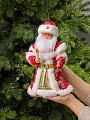 Фигурка декоративная полиэстер, Дед Мороз, 30 см, движение, музыка, на батарейках 3АА, красная, Y4-9447