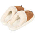 Тапки для женщин, коричневый с белым, р. 40-41, закрытые, мех, A210067 - фото 2