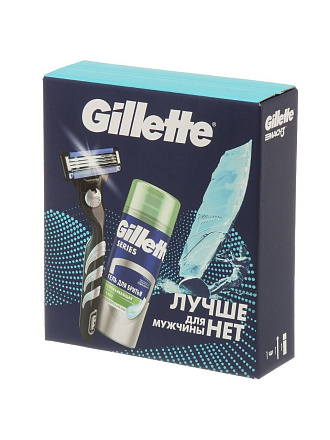 Набор подарочный для мужчин, Gillette, Mach 3 Start, станок для бритья c 1 кассетой + гель для бритья для чувствительной кожи 75 мл