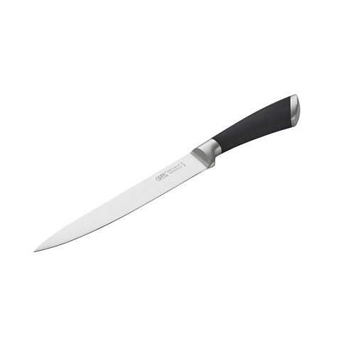 Нож кухонный Gipfel, Mirella, разделочный, X30CR13, нержавеющая сталь, 20 см, рукоятка сталь, резина, 6837